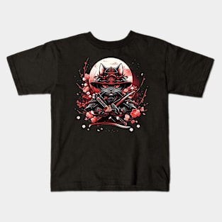 samurai cat Kids T-Shirt